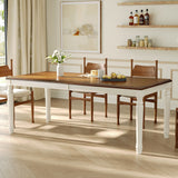 Rectangular Dining Table With Framed Top And Turned Legs - Natural