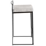 Fuji - Stackable Counter Stool With Cushion - Black Metal