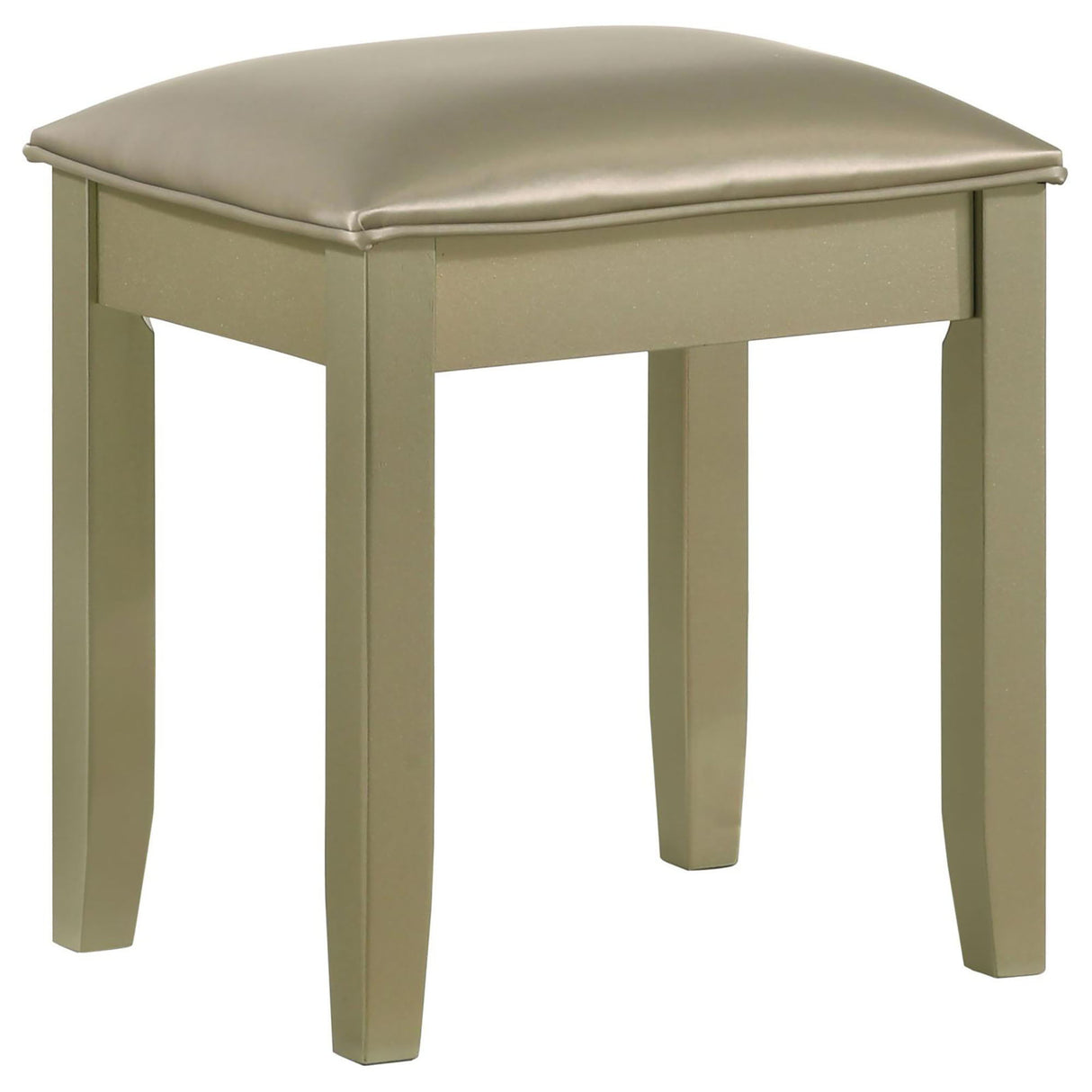 Vanity Stool With Padded Seat - Gold