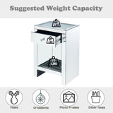 Noralie - 26"H Accent Table - Mirrored & Faux Diamonds