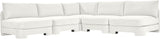 Hammond - Velvet Performance Fabric Upholstered 5 Piece Armless Sectional