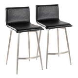 Mason - 26" Upholstered Fixed-Height Counter Stool With Swivel (Set of 2) - Stainless Steel