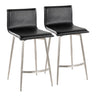 Mason - 26" Upholstered Fixed-Height Counter Stool With Swivel (Set of 2) - Stainless Steel