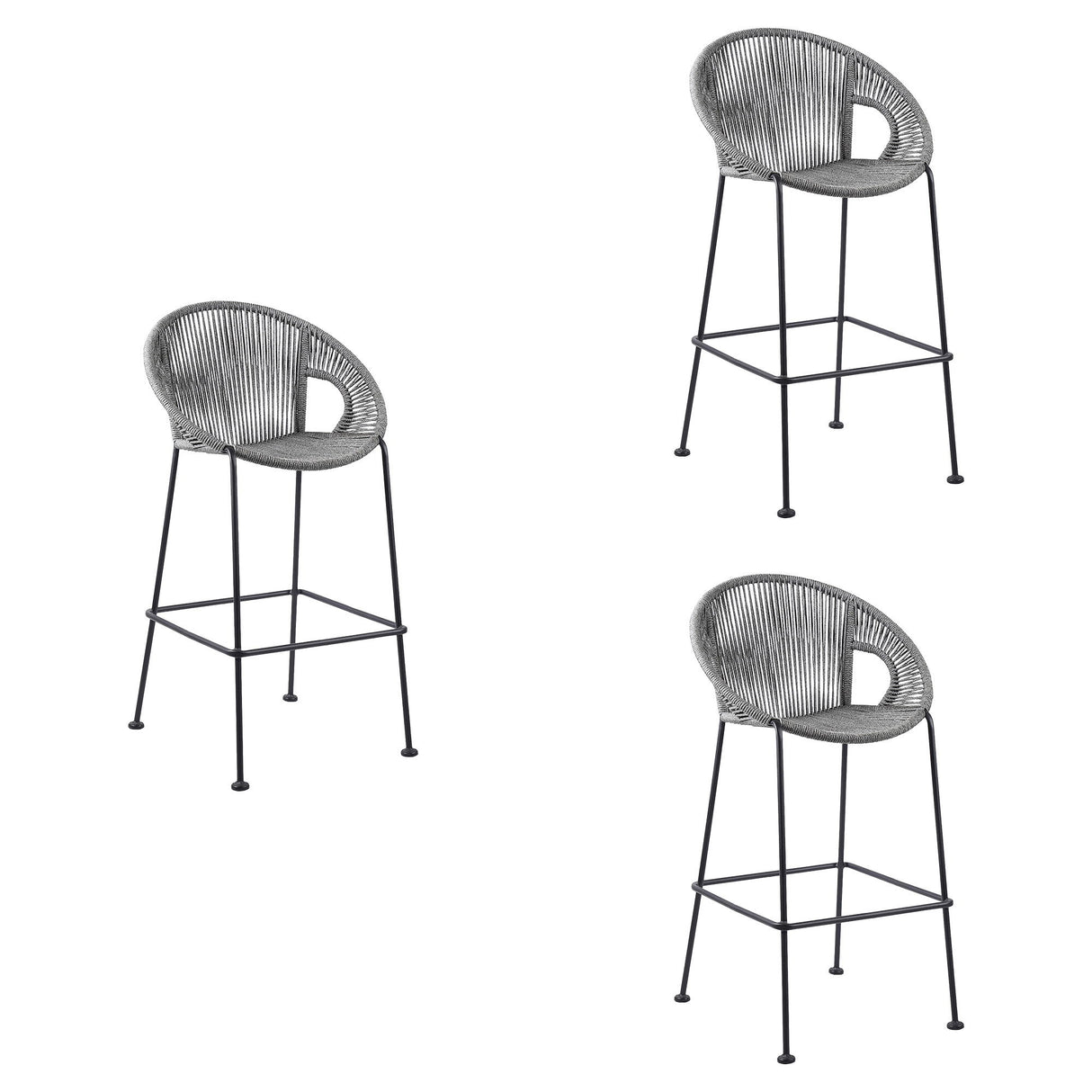 Acapulco - 30" Indoor Outdoor Steel Bar Stool With Rope Set of 2
