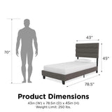 Paloma - Twin Bed With Dual USB Port - Linen