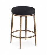 Ferro - Upholstered Backless Counter Stool With Brushed Gold Base