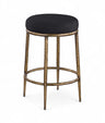 Ferro - Upholstered Backless Counter Stool With Brushed Gold Base