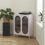 Luna - 2 Door Accent Cabinet With Fluted Glass