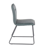 Casper - Industrial Chair (Set of 2) - Black Metal And Green Faux Leather Fabric