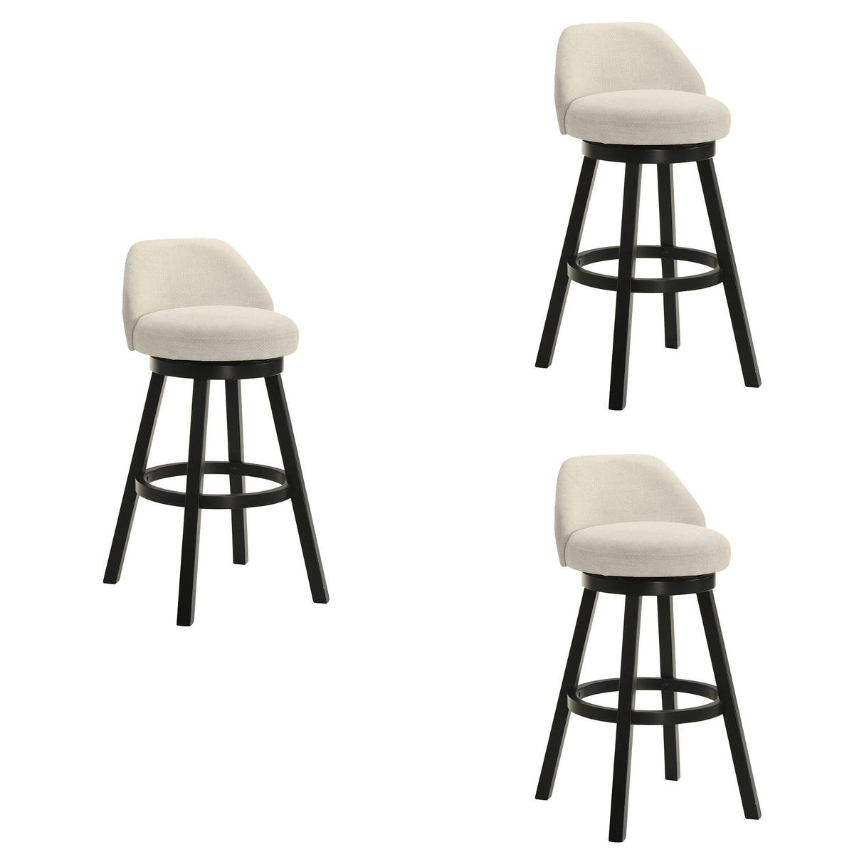 Erika - Modern Transitional Swivel Wood Bar Height Kitchen Bar Stool