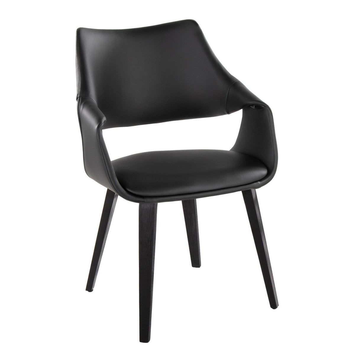 Curvo - High Back Upholstered Chair (Set of 2) - Black Wood Legs