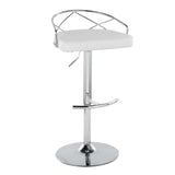 Charlotte - Glam Adjustable Swivel Barstool (Set of 2) - Chrome Frame