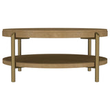 Arini - Round Coffee Table With Storage Shelf