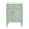 Freestanding Bathroom Vanity With Sink, Adjustable Shelf & Flip Drawer