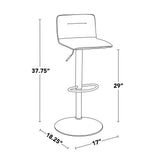 Casper - Contemporary Adjustable Barstool (Set of 2) - Chrome Frame