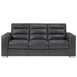 Yamein - Power Reclining Sofa With Bookcase Arms And LED Lights - Charcoal