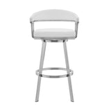 Bronson - Faux Leather And Brushed Stainless Steel Swivel Bar Stool