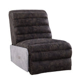Okzuil - Power Motion Recliner - Two Tone Gray Top Grain Leather & Aluminum