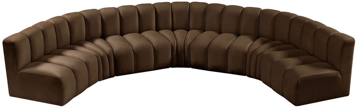 Arc - Velvet 7 Piece U-Shaped Modular Sofa