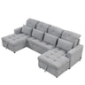 Oversized U-Shaped Versatile Sectional, Pull-Out Sofa Bed With Double Storage Chaise Lounges And 2 USB Ports For Living Room