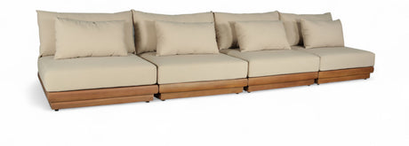 Mirella - 4 Piece Water Resistant Fabric Outdoor Patio Modular Sectional