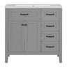 Modern Bathroom Vanity With Sink, Freestanding With Drawers And Doors