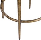 Ferro - Performance Fabric Upholstered Backless Bar Stool - Cream / Antique Brass