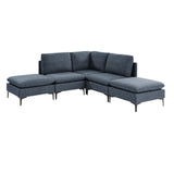 Upholstered Modular Sectional With Tall Legs, Medium Firm Seat