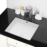 Modern Rectangular Undermount Bathroom Sink With Overflow Ceramic
