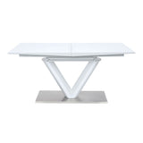 Gallegos - Dining Table With Leaf - White High Gloss