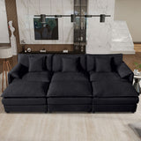 Modern Comfy Deep Seat Modular Sectional Sofa Cloud Couch With Ottoman