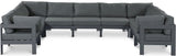 Nizuc - Outdoor Patio 9 Piece Modular Sectional With Gray Frame