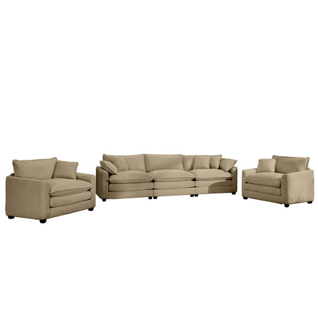 Elegant Corduroy Oversized Sectional Sofa Set With Deep Seats And Flexible Layout