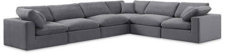 Comfy - 6 Piece Velvet Modular Corner Sectional