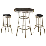 Retro - 3 Pieces Round 1950s Bistro Pub Bar Table Set