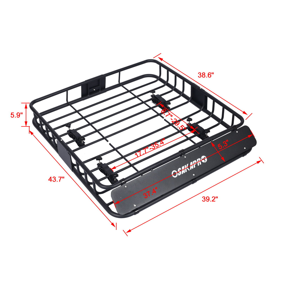 Motoring Rooftop Cargo Carrier Basket Steel, Universal Fit Roof Rack