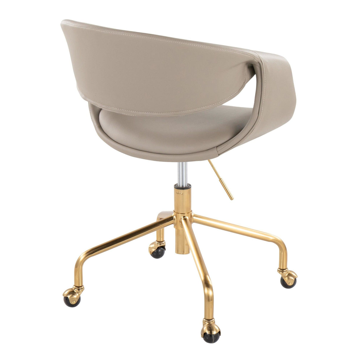Curvo - Upholstered Task Chair - Gold Metal Base