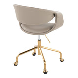 Curvo - Upholstered Task Chair - Gold Metal Base