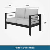 Patio All-Weather Loveseat With Thick Cushions
