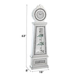 Noralie - 63" Faux Diamonds Grandfather Clock With LED - Mirrored