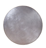 Tamas - 16" Coffee Table - Aluminum & Cocoa Top Grain Leather