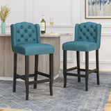 Vienna - Contemporary Fabric Tufted Wingback Counter Stools (Set of 2)
