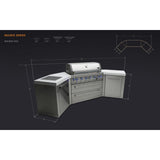 Mont Alpi Original Series 10 Ft U-Shaped Propane Outdoor Kitchen Island w/ Side Burner- MAi805-45