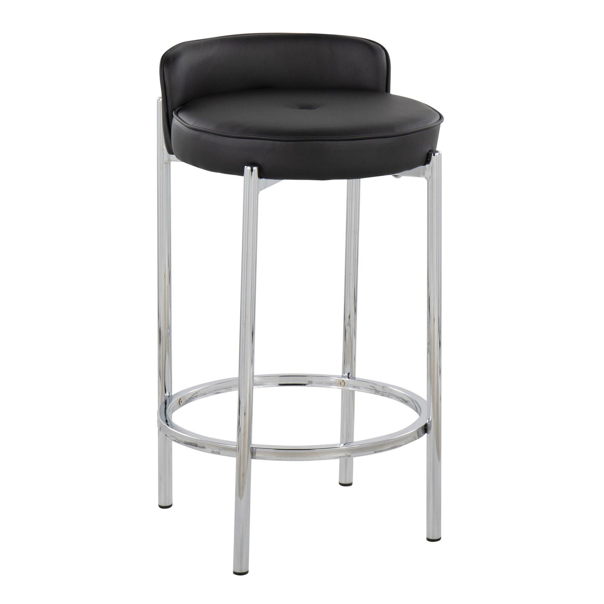 Chloe - Contemporary Counter Stool (Set of 2) - Chrome Frame