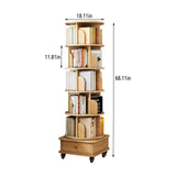 Rotating Bookshelf With Wheels And Drawer, 360° Spinning Design, Space Saving Storage