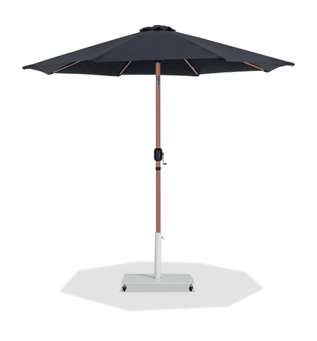 Fiji - Aluminum Patio Umbrella With Square White And Teak Base