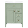 Bathroom Vanity With Sink, 3 Drawers & Cabinet With 2 Tier Door Storage Rack, Soft Close Doors & Drawers