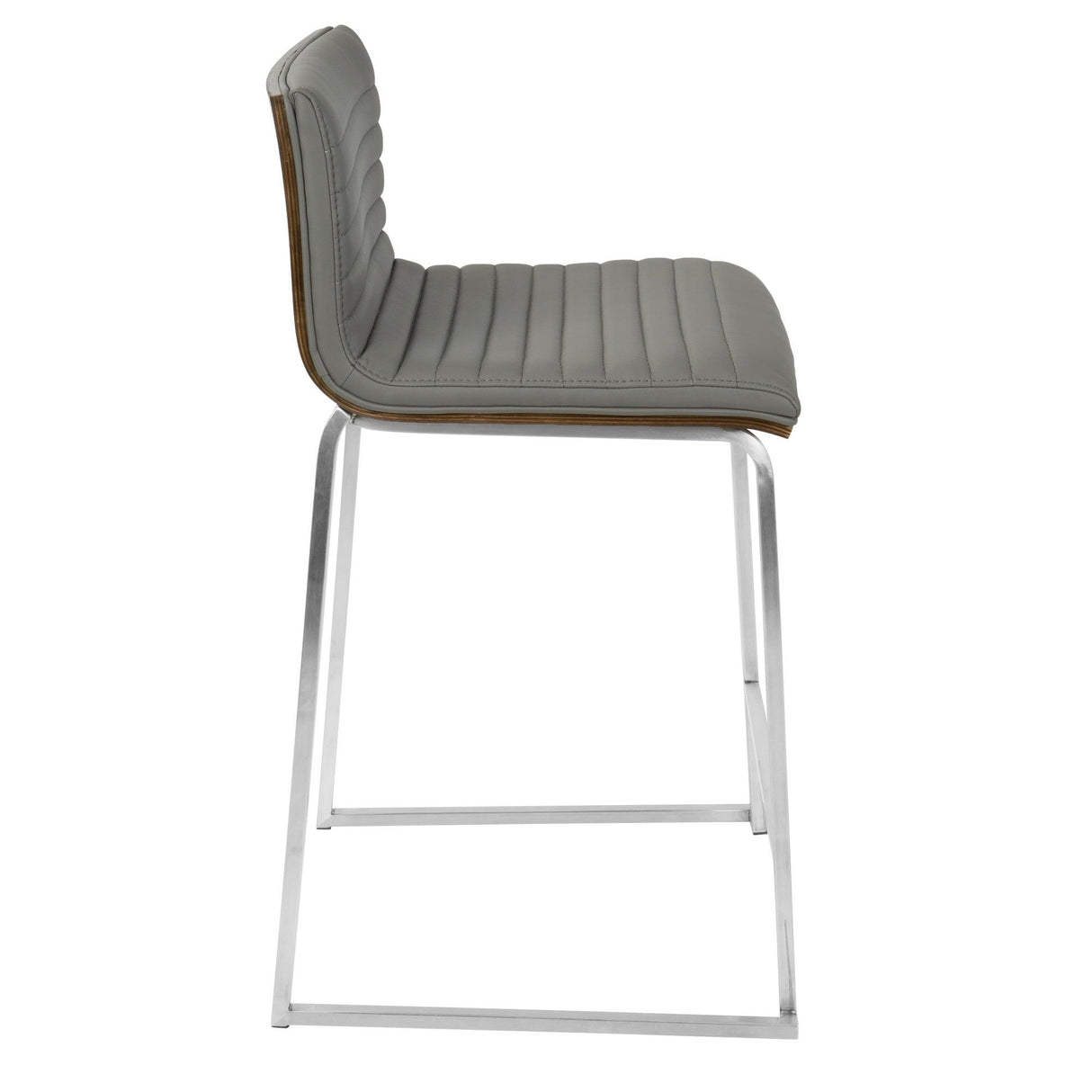Mara - Contemporary Counter Stool (Set of 2) - Brushed Steel Frame