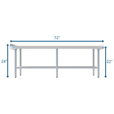 30" x 72" 16-Gauge Stainless Steel Equipment Stand with Galvanized Undershelf, EQT-163072.