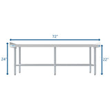 30" x 72" 16-Gauge Stainless Steel Equipment Stand with Galvanized Undershelf, EQT-163072.